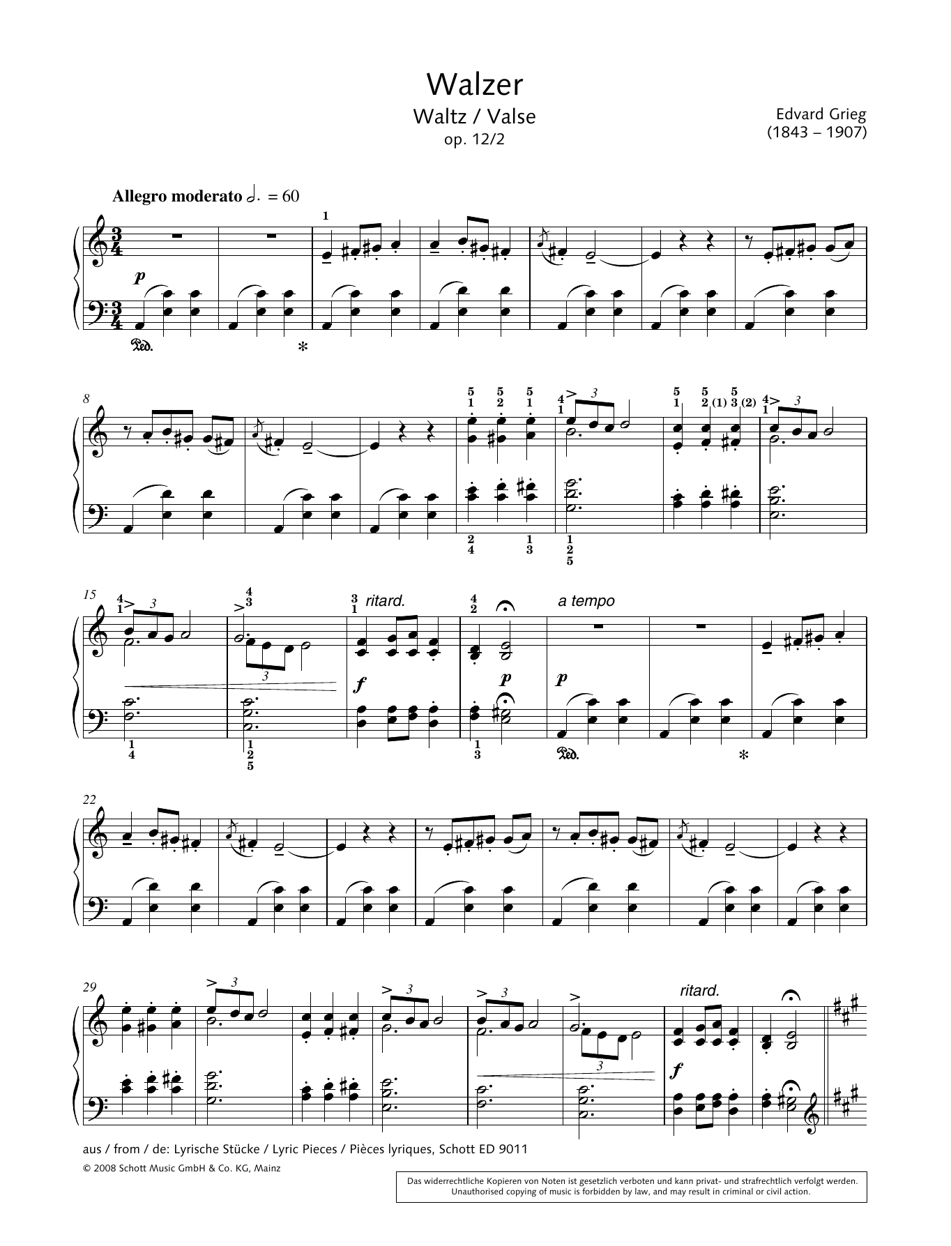 Hans-Gunter Heumann Waltz sheet music notes and chords arranged for Piano Solo