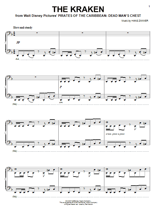 Hans Zimmer The Kraken sheet music notes and chords arranged for Easy Guitar Tab