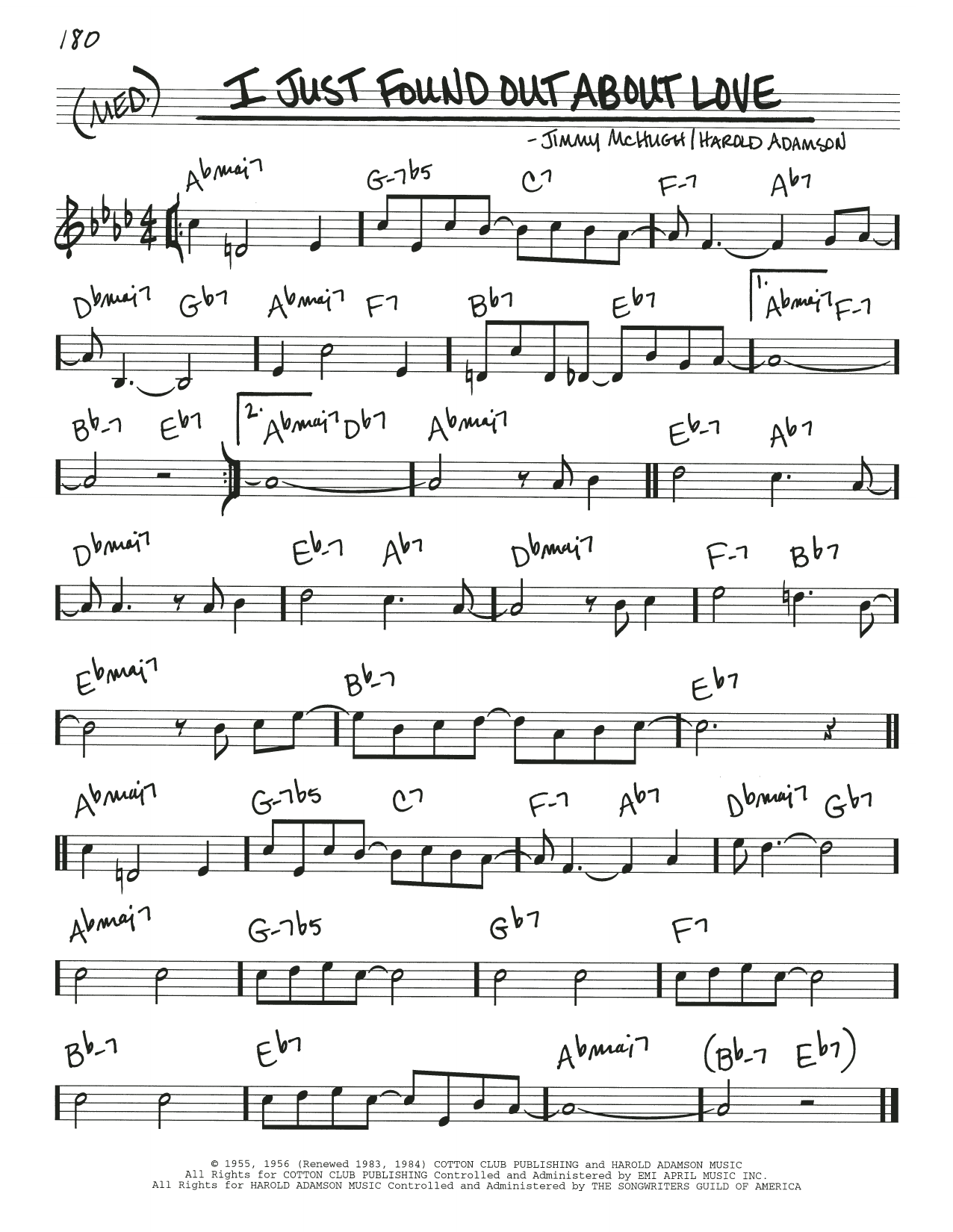 Harold Adamson I Just Found Out About Love sheet music notes and chords arranged for Real Book – Melody & Chords