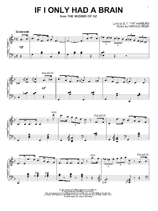 Harold Arlen If I Only Had A Brain sheet music notes and chords arranged for Ukulele