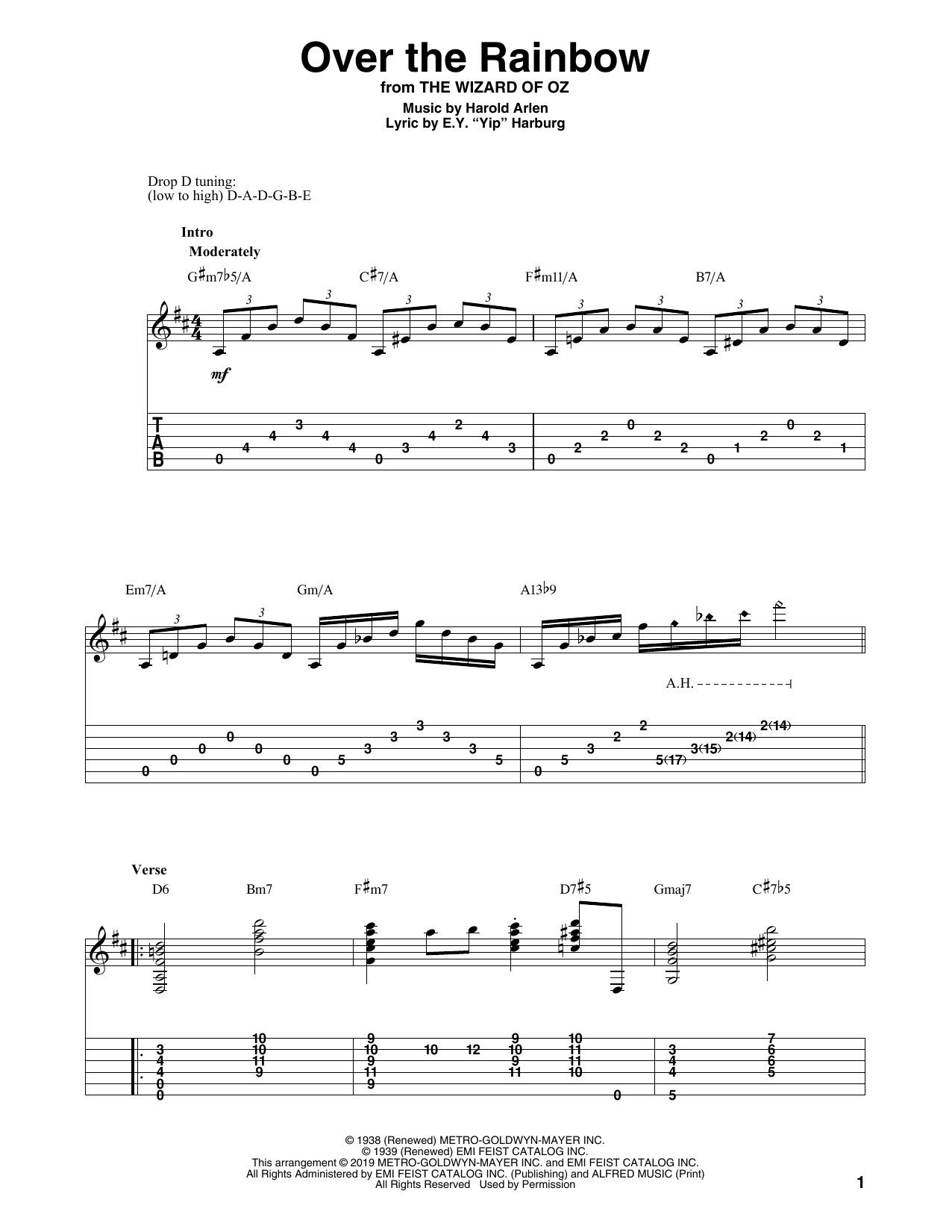 Harold Arlen Over The Rainbow (arr. Bill LaFleur) sheet music notes and chords arranged for Solo Guitar