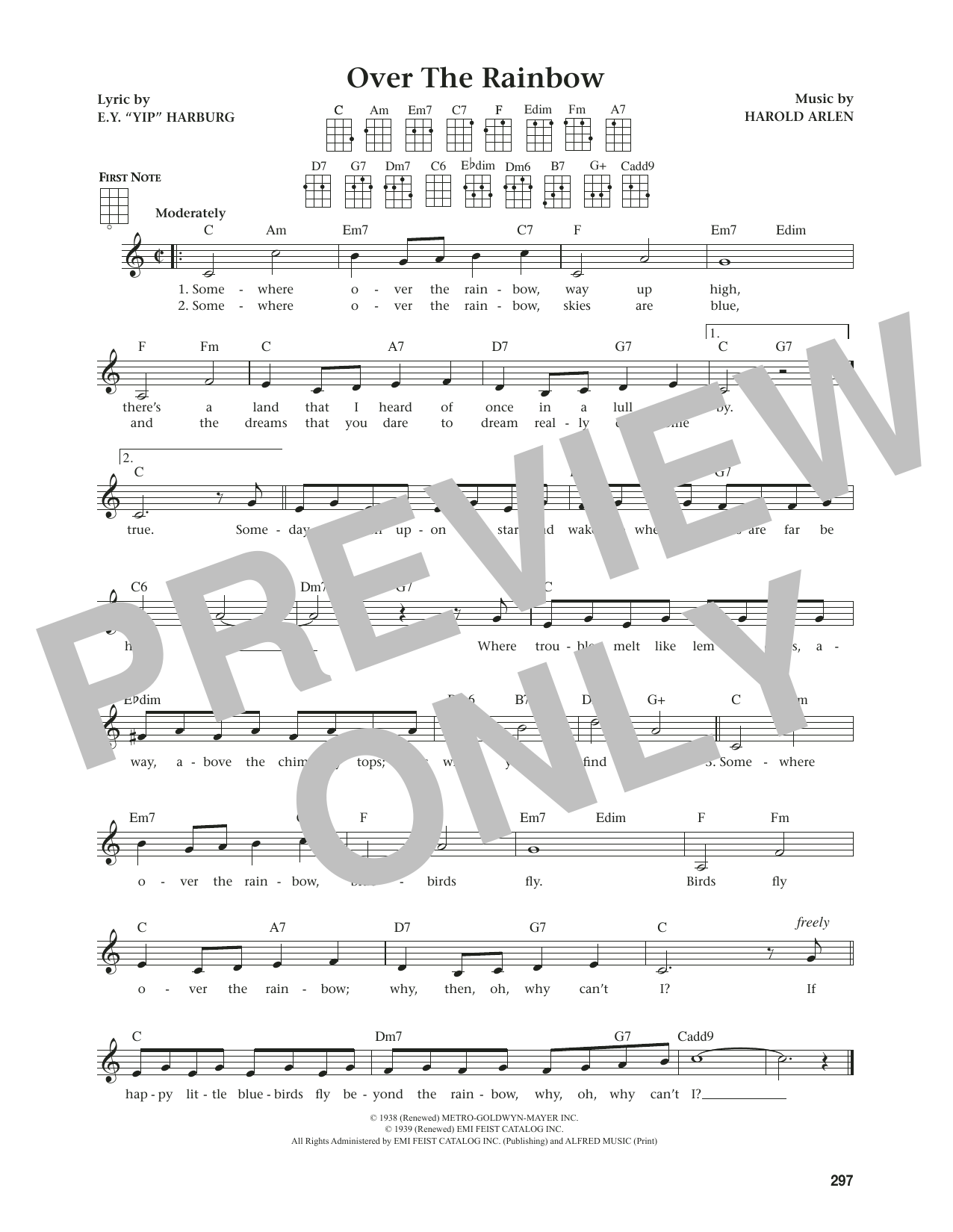 Harold Arlen Over The Rainbow (from The Daily Ukulele) (arr. Jim Beloff) sheet music notes and chords arranged for Ukulele