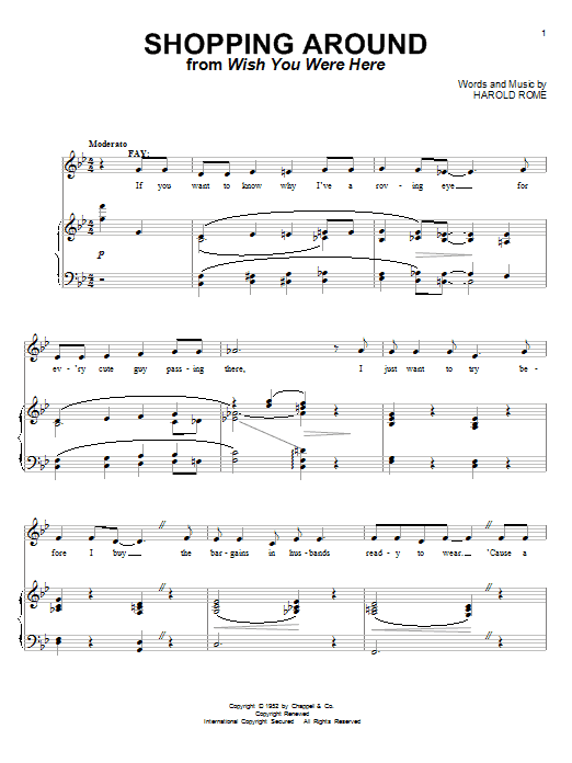 Harold Rome Shopping Around sheet music notes and chords arranged for Piano & Vocal