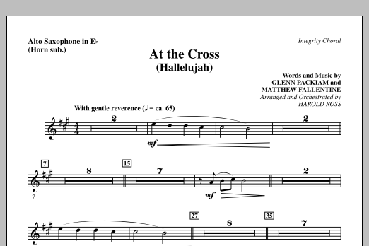 Harold Ross At The Cross (Hallelujah) - Alto Sax (sub. Horn) sheet music notes and chords arranged for Choir Instrumental Pak