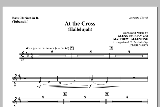 Harold Ross At The Cross (Hallelujah) - Bass Clarinet (sub. Tuba) sheet music notes and chords arranged for Choir Instrumental Pak