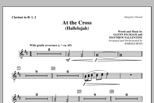 Harold Ross At The Cross (Hallelujah) - Clarinet 1 & 2 sheet music notes and chords arranged for Choir Instrumental Pak