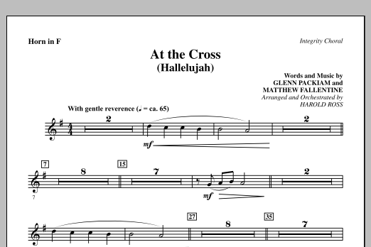 Harold Ross At The Cross (Hallelujah) - F Horn sheet music notes and chords arranged for Choir Instrumental Pak