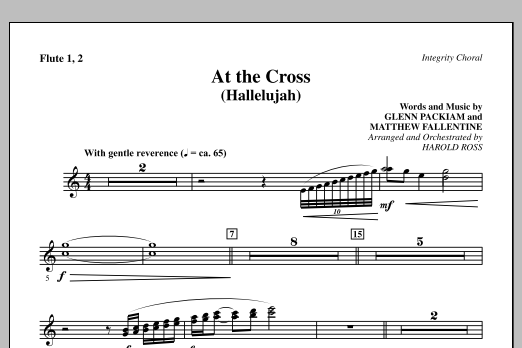 Harold Ross At The Cross (Hallelujah) - Flute 1 & 2 sheet music notes and chords arranged for Choir Instrumental Pak