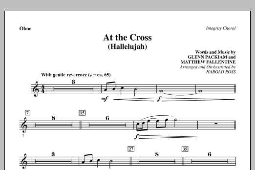 Harold Ross At The Cross (Hallelujah) - Oboe sheet music notes and chords arranged for Choir Instrumental Pak