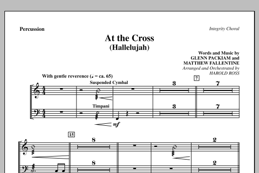 Harold Ross At The Cross (Hallelujah) - Percussion sheet music notes and chords arranged for Choir Instrumental Pak