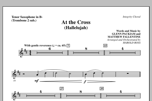 Harold Ross At The Cross (Hallelujah) - Tenor Sax (sub. Tbn 2) sheet music notes and chords arranged for Choir Instrumental Pak
