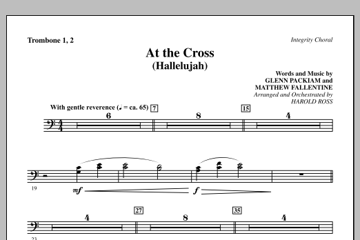 Harold Ross At The Cross (Hallelujah) - Trombone 1 & 2 sheet music notes and chords arranged for Choir Instrumental Pak