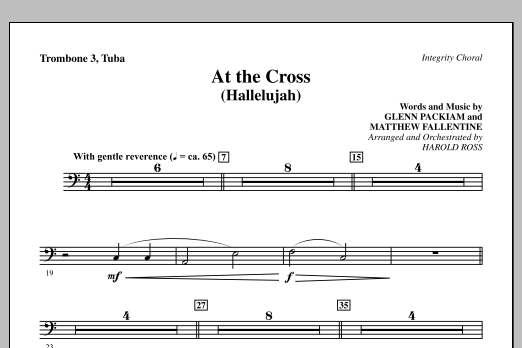 Harold Ross At The Cross (Hallelujah) - Trombone 3/Tuba sheet music notes and chords arranged for Choir Instrumental Pak