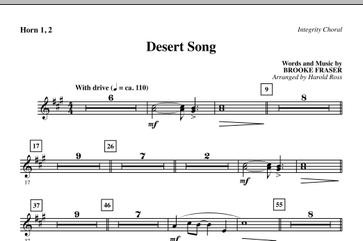 Harold Ross Desert Song - F Horn 1,2 sheet music notes and chords. Download Printable PDF.