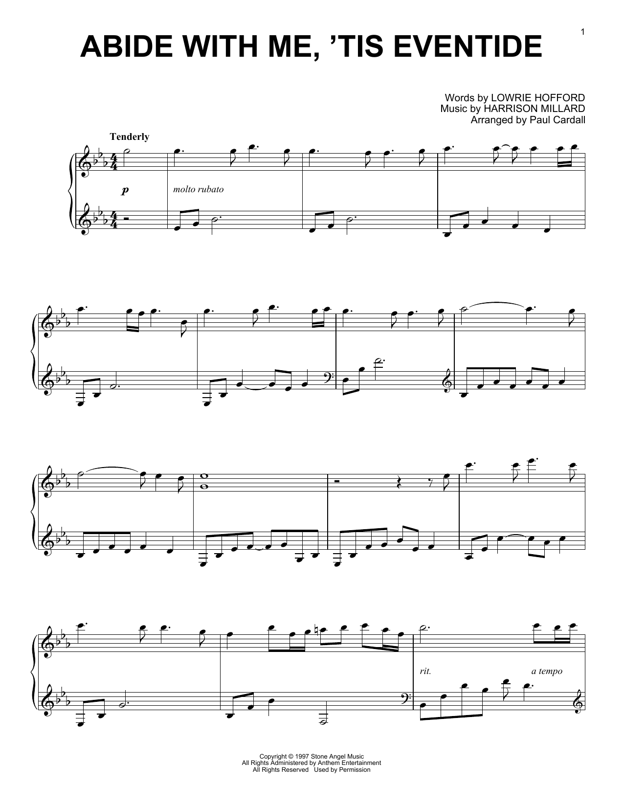 Harrison Millard Abide With Me, 'Tis Eventide (arr. Paul Cardall) sheet music notes and chords arranged for Piano Solo