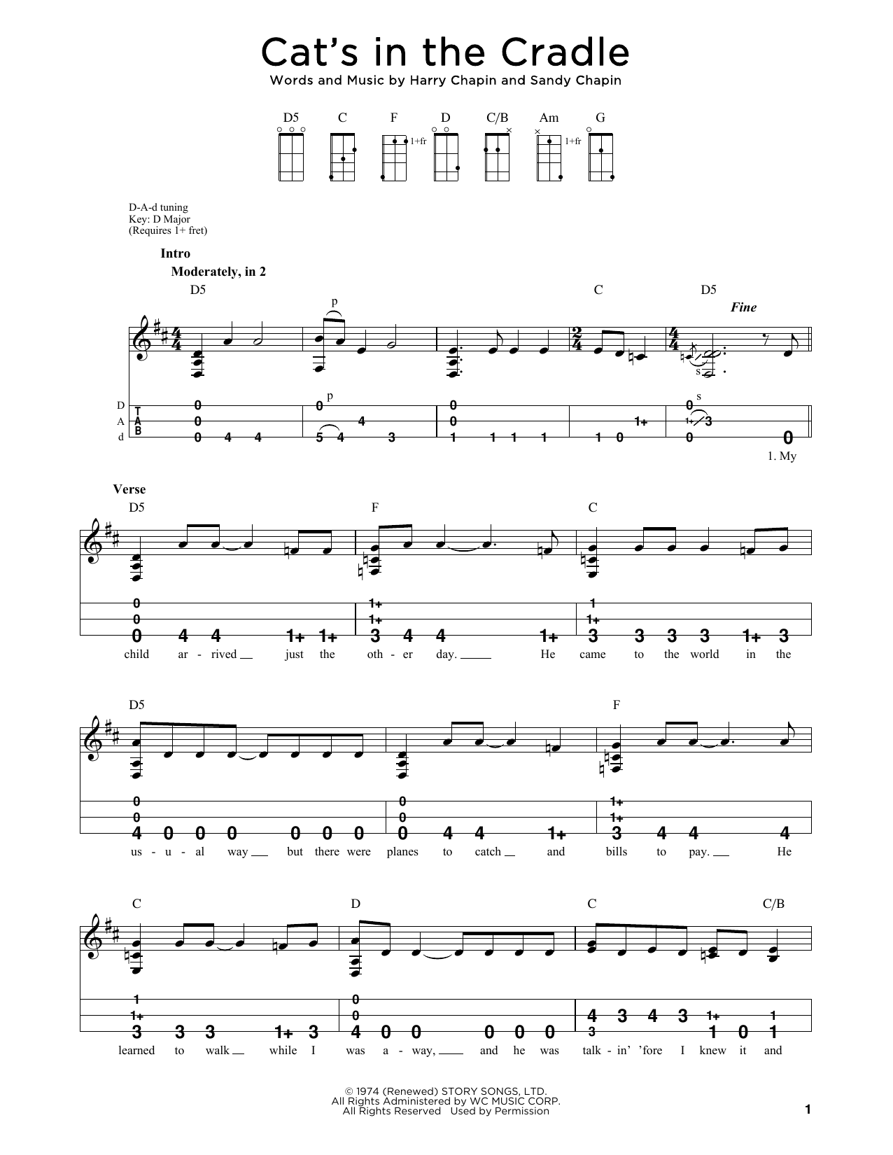 Harry Chapin Cat's In The Cradle (arr. Steven B. Eulberg) sheet music notes and chords arranged for Dulcimer