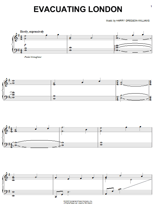 Harry Gregson-Williams Evacuating London (from The Chronicles Of Narnia: The Lion, The Witch and The Wardrobe) sheet music notes and chords arranged for Easy Piano