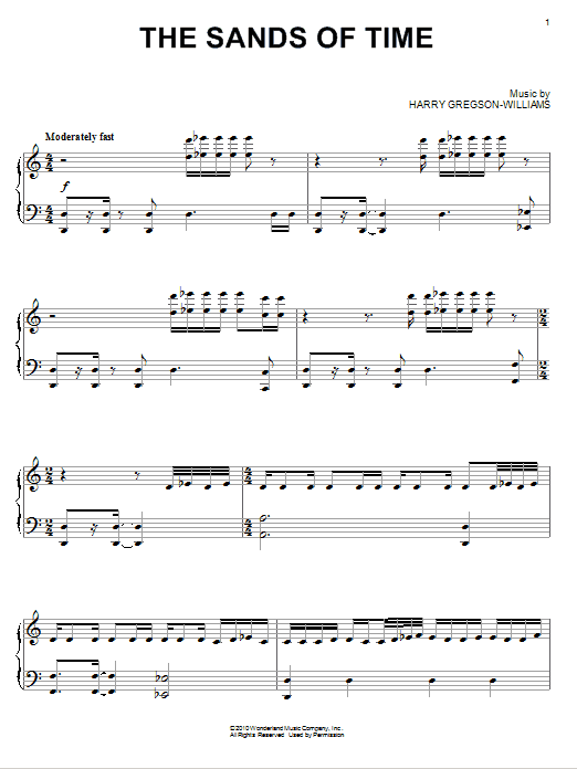 Harry Gregson-Williams The Sands Of Time sheet music notes and chords arranged for Piano Solo