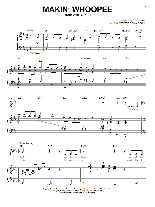 Harry Nilsson Makin' Whoopee! sheet music notes and chords arranged for Piano & Vocal