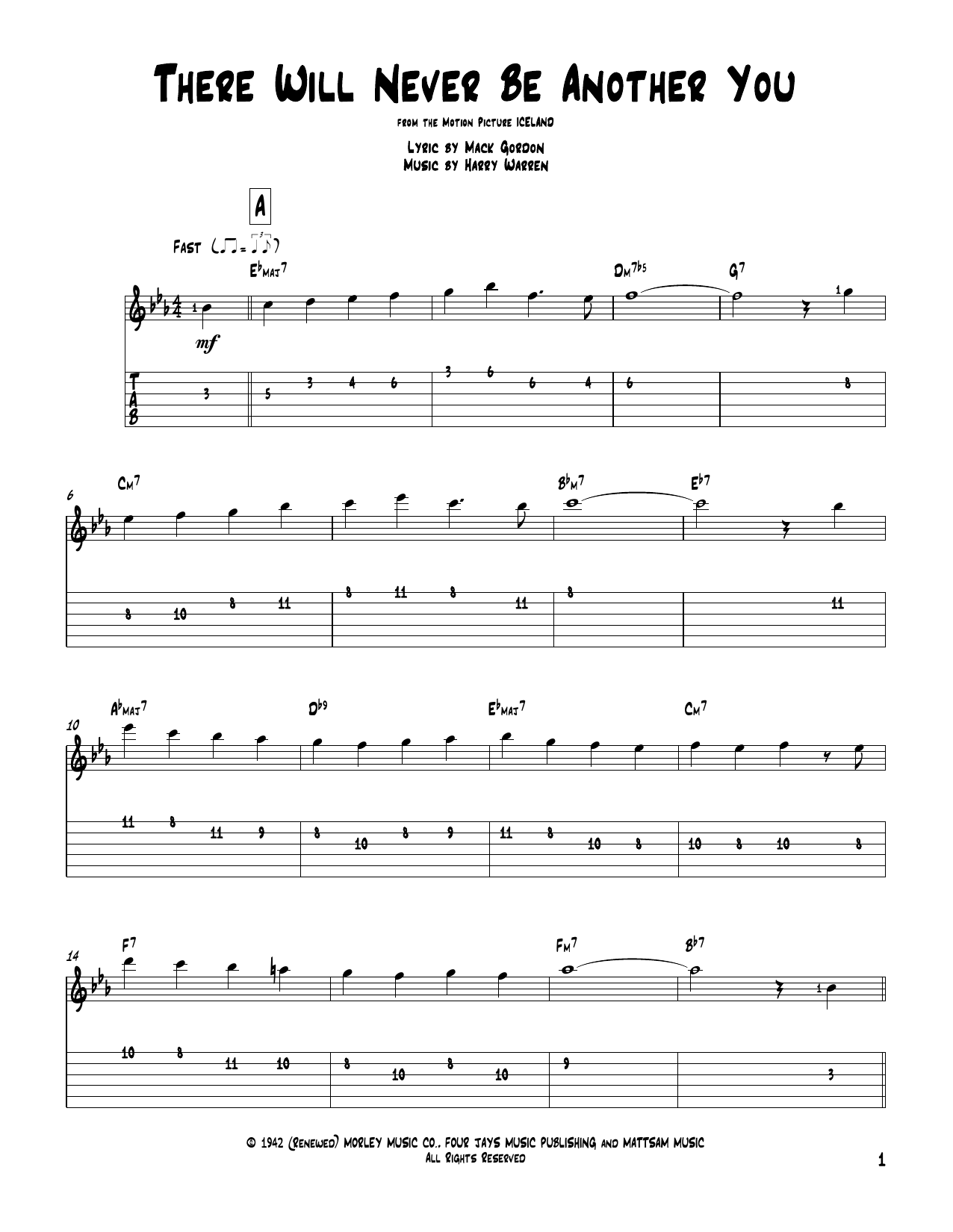 Harry Warren There Will Never Be Another You sheet music notes and chords arranged for Super Easy Piano