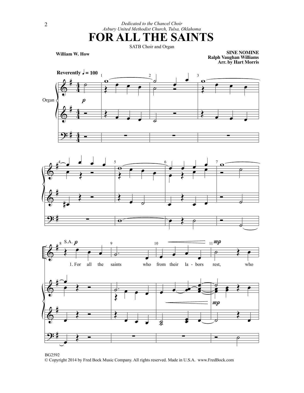 Hart Morris For All the Saints sheet music notes and chords arranged for SATB Choir