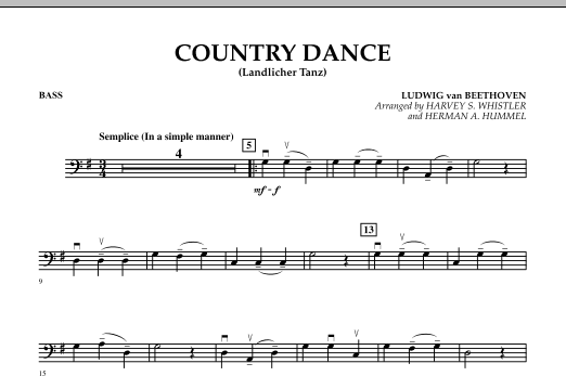 Harvey Whistler Country Dance (Landlicher Tanz) - Bass sheet music notes and chords arranged for Orchestra