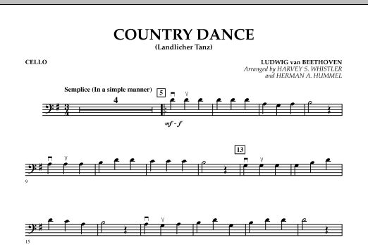 Harvey Whistler Country Dance (Landlicher Tanz) - Cello sheet music notes and chords arranged for Orchestra