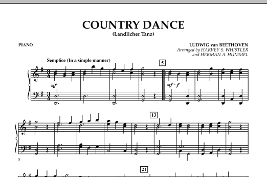 Harvey Whistler Country Dance (Landlicher Tanz) - Piano sheet music notes and chords arranged for Orchestra