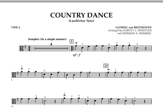 Harvey Whistler Country Dance (Landlicher Tanz) - Viola sheet music notes and chords arranged for Orchestra