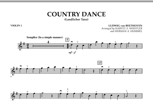 Harvey Whistler Country Dance (Landlicher Tanz) - Violin 1 sheet music notes and chords arranged for Orchestra