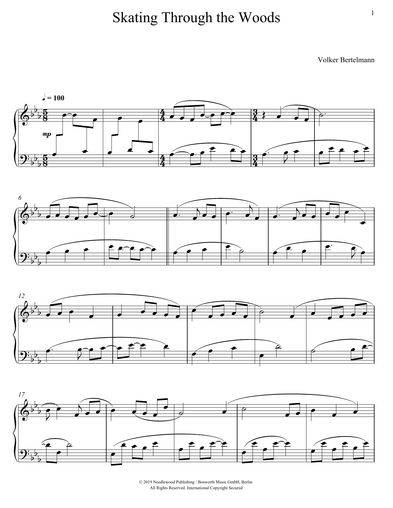 Hauschka Skating Through The Woods sheet music notes and chords arranged for Piano Solo