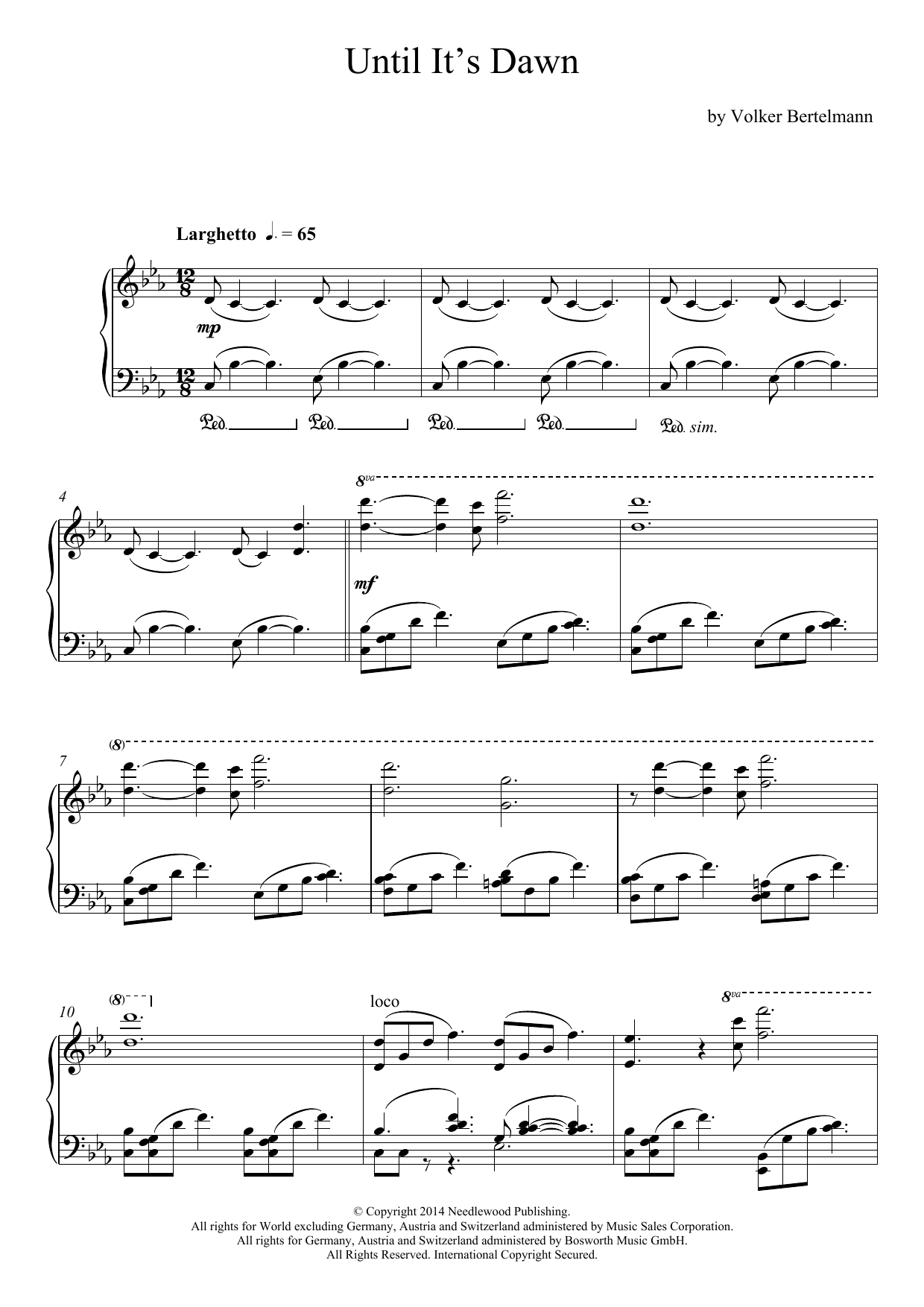 Hauschka Until It's Dawn sheet music notes and chords arranged for Piano Solo
