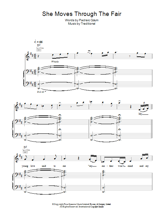 Hayley Westenra She Moves Through The Fair sheet music notes and chords arranged for Piano, Vocal & Guitar Chords