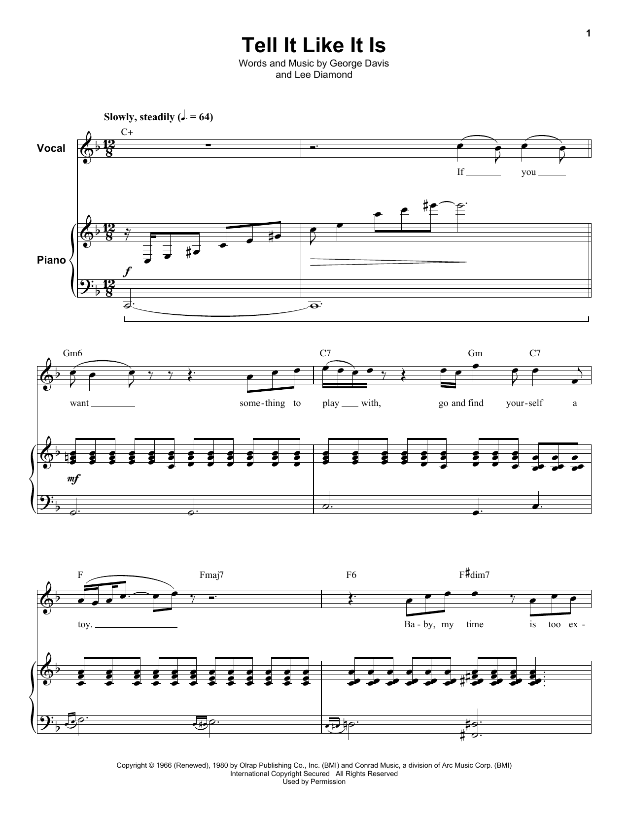 Heart Tell It Like It Is sheet music notes and chords arranged for Keyboard Transcription