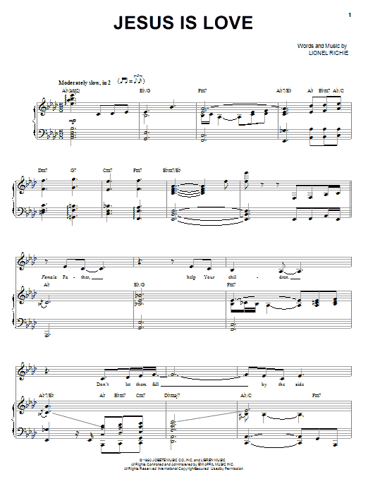 Heather Headley Jesus Is Love sheet music notes and chords arranged for Piano, Vocal & Guitar Chords (Right-Hand Melody)