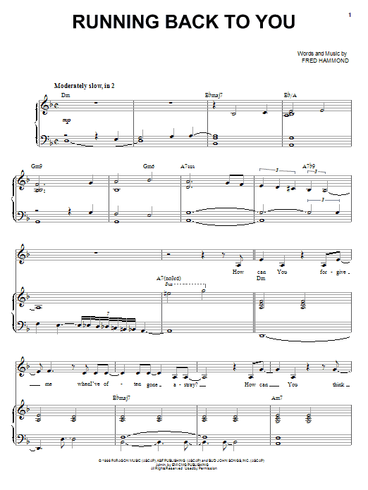 Heather Headley Running Back To You sheet music notes and chords arranged for Piano, Vocal & Guitar Chords (Right-Hand Melody)