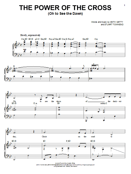 Heather Headley The Power Of The Cross (Oh To See The Dawn) sheet music notes and chords arranged for Piano, Vocal & Guitar Chords (Right-Hand Melody)