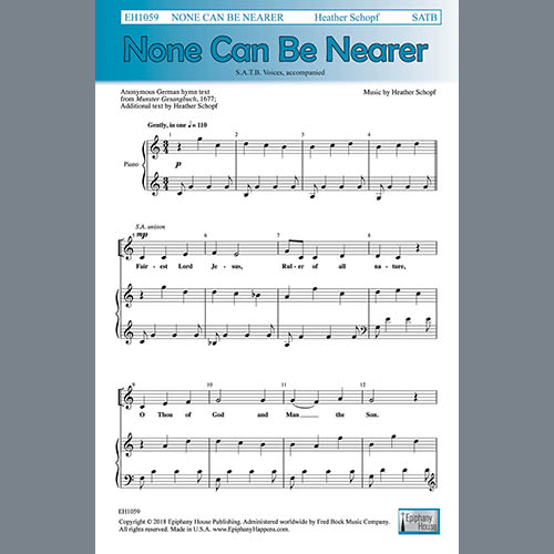 Easily Download Heather Schopf Printable PDF piano music notes, guitar tabs for  SATB Choir. Transpose or transcribe this score in no time - Learn how to play song progression.