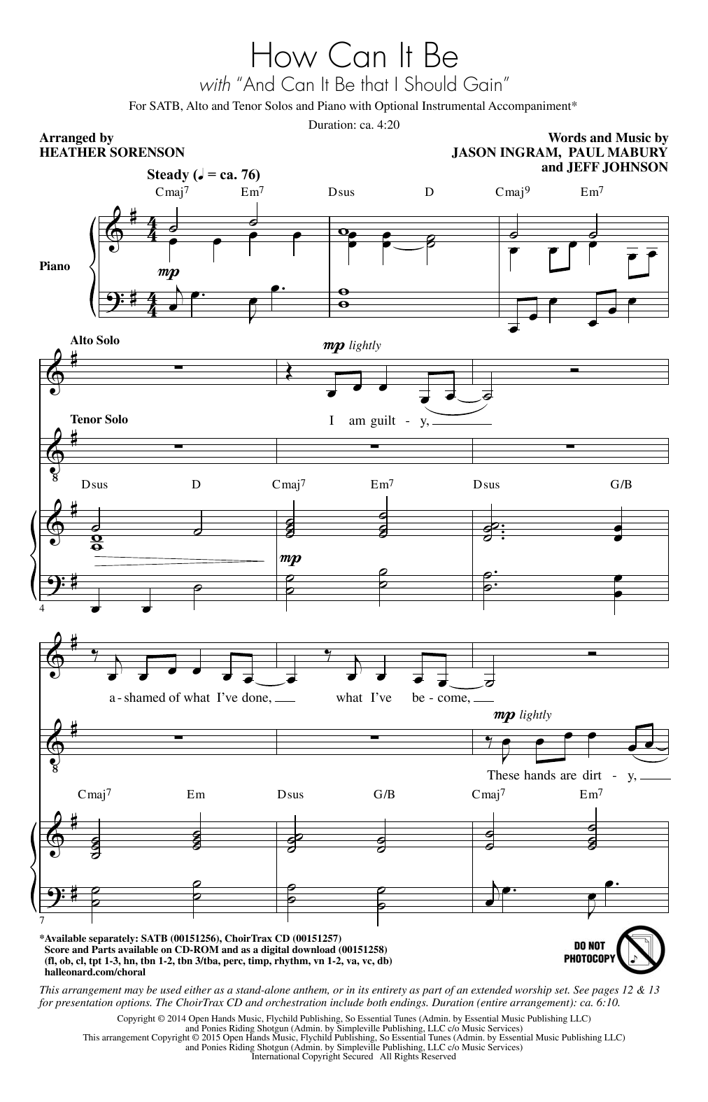 Heather Sorenson And Can It Be That I Should Gain sheet music notes and chords arranged for SATB Choir