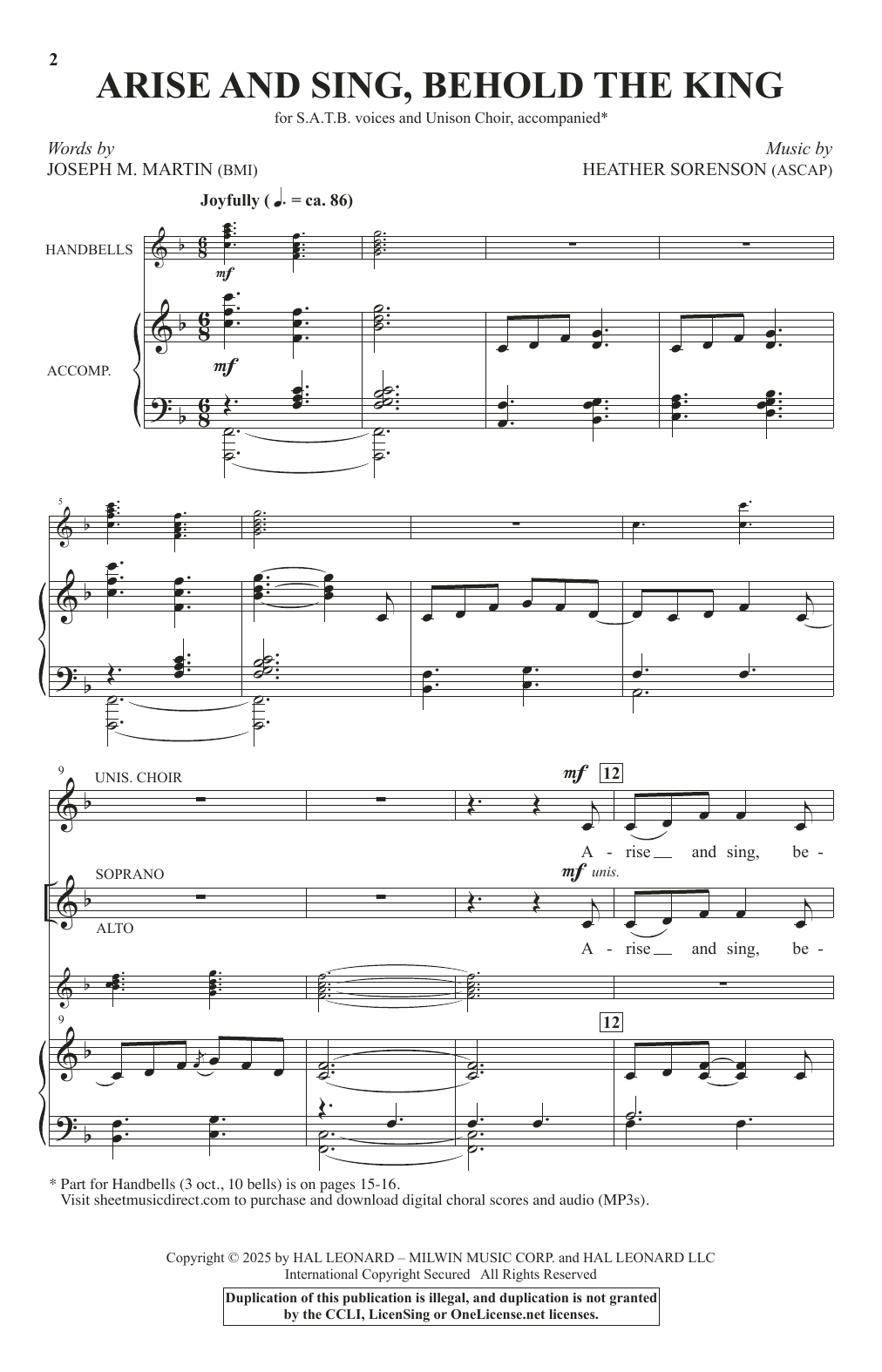 Heather Sorenson Arise And Sing, Behold The King sheet music notes and chords arranged for SATB Choir