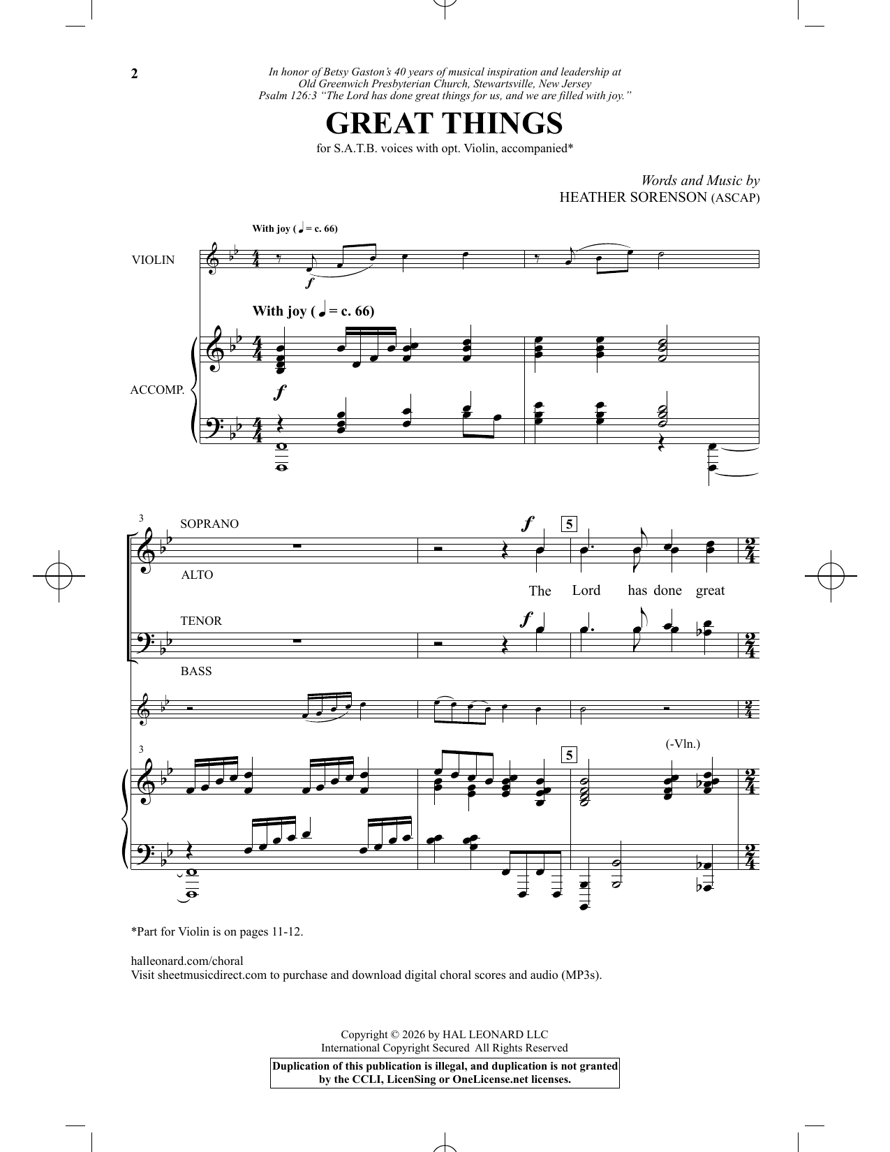 Heather Sorenson Great Things sheet music notes and chords arranged for SATB Choir