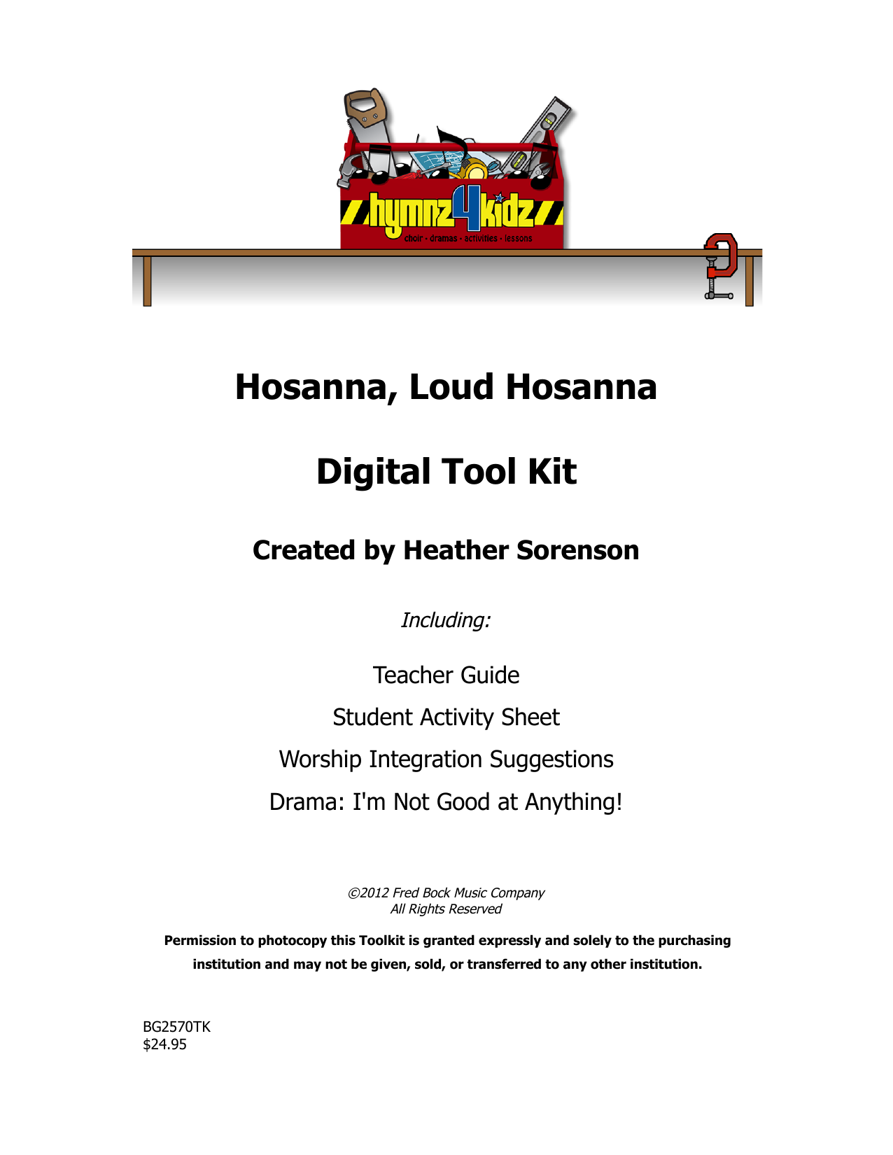 Heather Sorenson Hosanna, Loud Hosanna sheet music notes and chords arranged for Choir Tool Kit