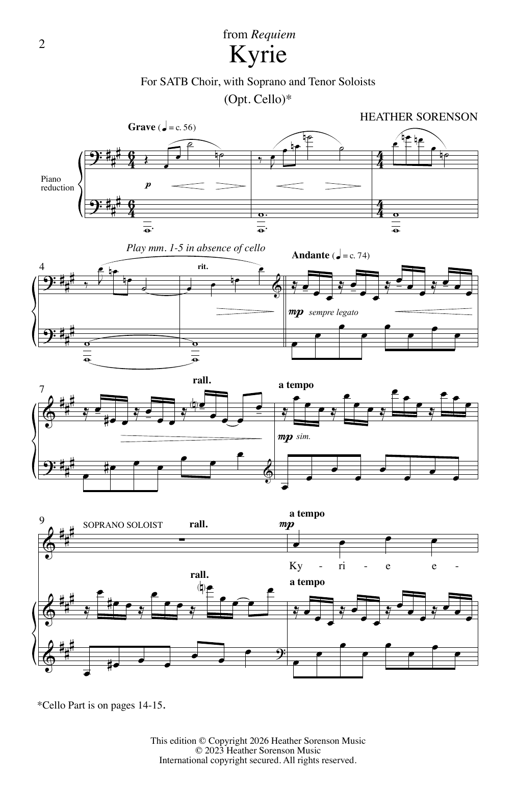 Heather Sorenson Kyrie sheet music notes and chords arranged for SATB Choir