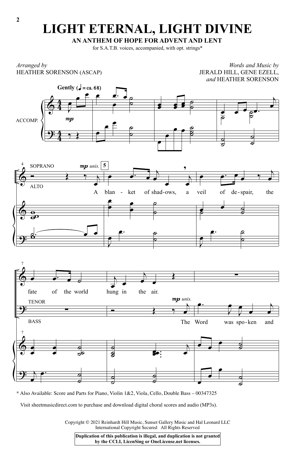 Heather Sorenson Light Eternal, Light Divine (An Anthem Of Hope For Advent And Lent) sheet music notes and chords arranged for SATB Choir