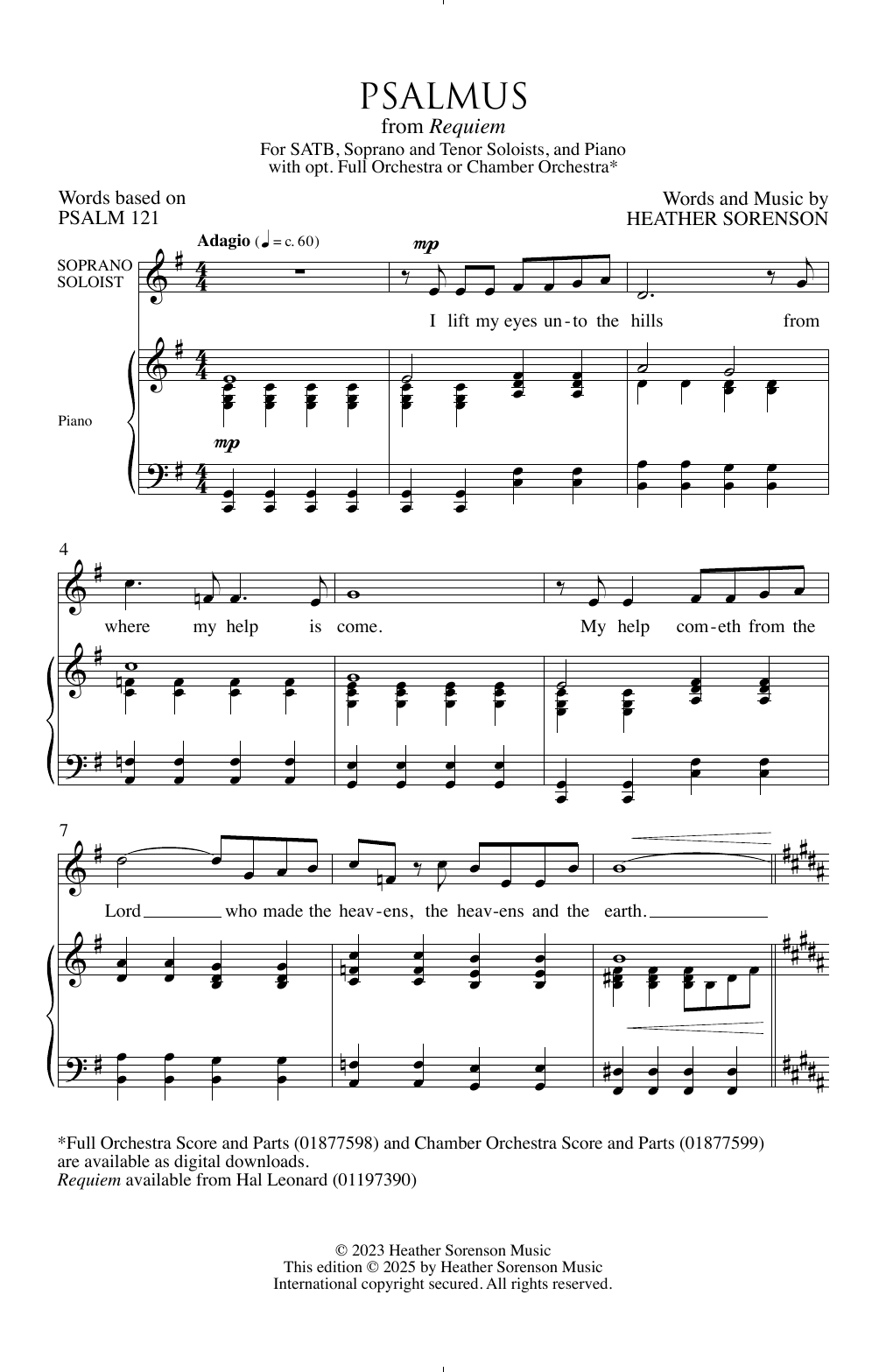 Heather Sorenson Psalmus sheet music notes and chords arranged for SATB Choir