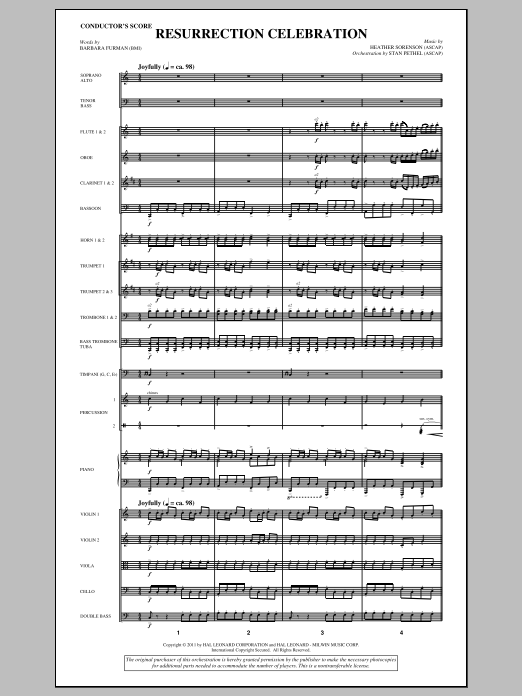 Heather Sorenson Resurrection Celebration - Full Score sheet music notes and chords arranged for Choir Instrumental Pak