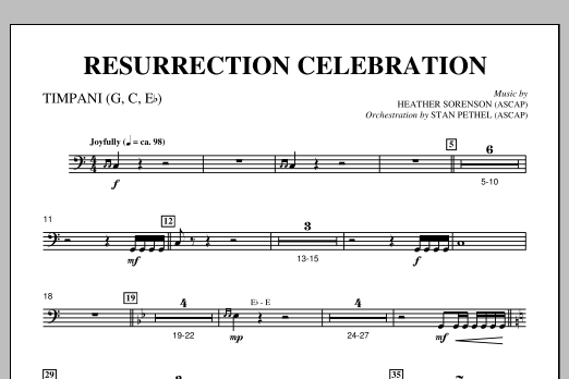 Heather Sorenson Resurrection Celebration - Timpani sheet music notes and chords arranged for Choir Instrumental Pak