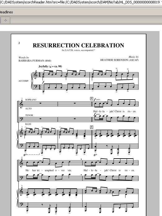 Heather Sorenson Resurrection Celebration sheet music notes and chords arranged for SATB Choir