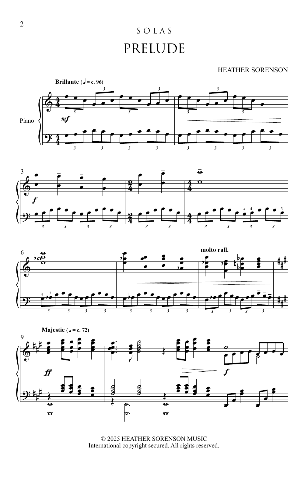 Heather Sorenson Solas sheet music notes and chords arranged for SATB Choir
