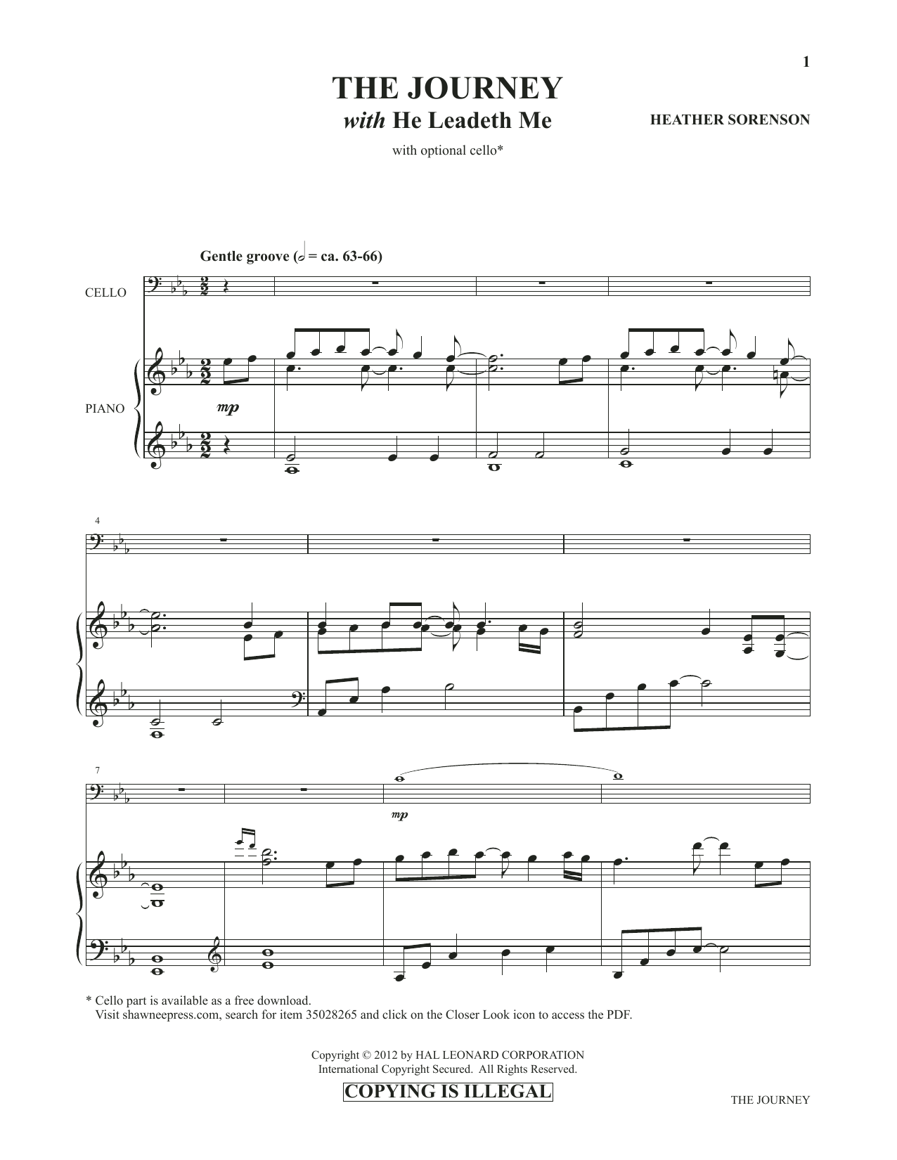 Heather Sorenson The Journey (with He Leadeth Me) (from Images: Sacred Piano Reflections) sheet music notes and chords arranged for Piano Solo